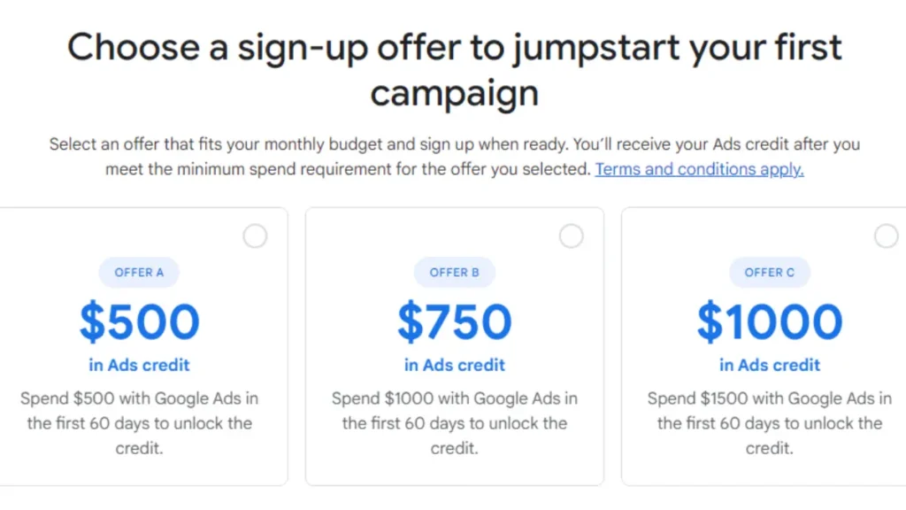 Google Ads $500 Credit