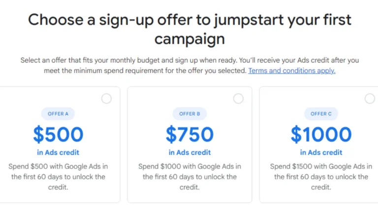 Google Ads $500 Credit